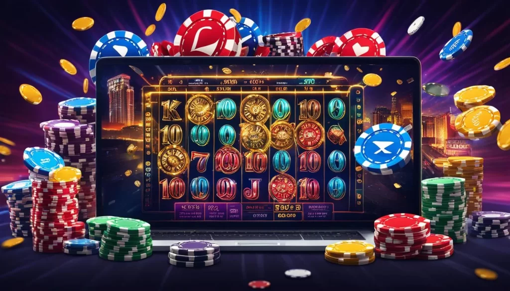 Bánh xe Roulette quay với chip cược